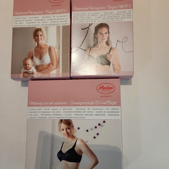 NWT Anita 34F/34DDD Nursing Bra Trio – Underwire Comfort – 5035 5056 5053 - Picture 1 of 3